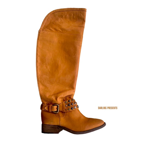 Steven By Steve Madden Smoken Knee High Boots Women Color Cognac Size 6 - Picture 2 of 8